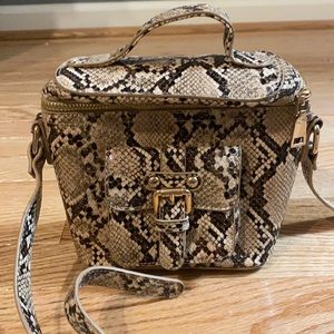 Snakeskin faux leather cross body